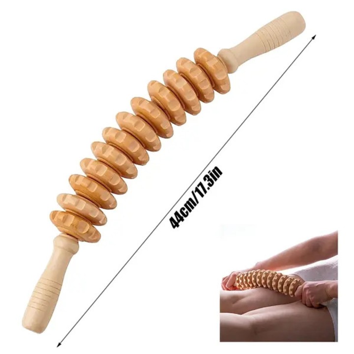 Instrument masaj Gua Sha lemn fag, drenaj limfatic, anti-celulita, 1 buc