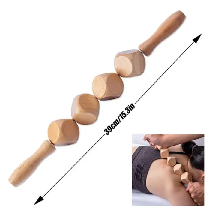Instrument masaj Gua Sha lemn fag, drenaj limfatic, anti-celulita, 1 buc