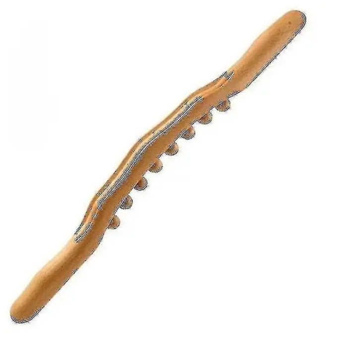 Baston masaj Gua Sha lemn carbonizat 53cm 2 in 1