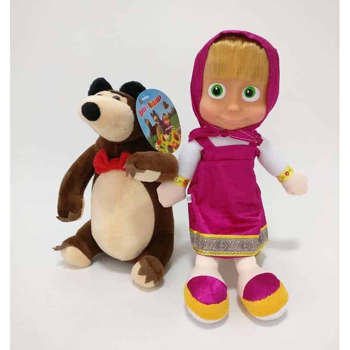 Set Papusa Masha Muzicala si Ursul din plus