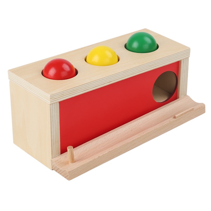 Joc Cutia permanentei si pista cu 3 bile Montessori