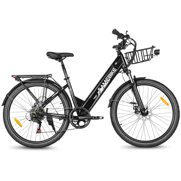 Elektromos kerékpár, Samebike RS-A01 Pro, 26*2"1 kerekek, 250W motor, 15Ah 36V, Max. sebesség 25KM/H, SHIMANO 7 sebesség, Fekete