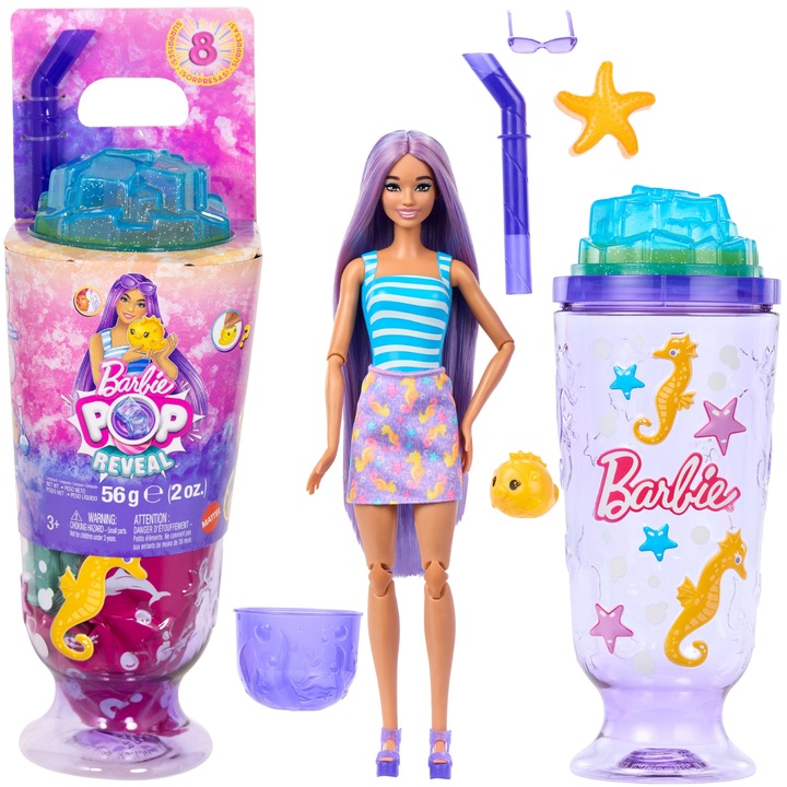 Barbie Pop Reveal babakészlet 8 meglepetéssel: Víz alatti világ