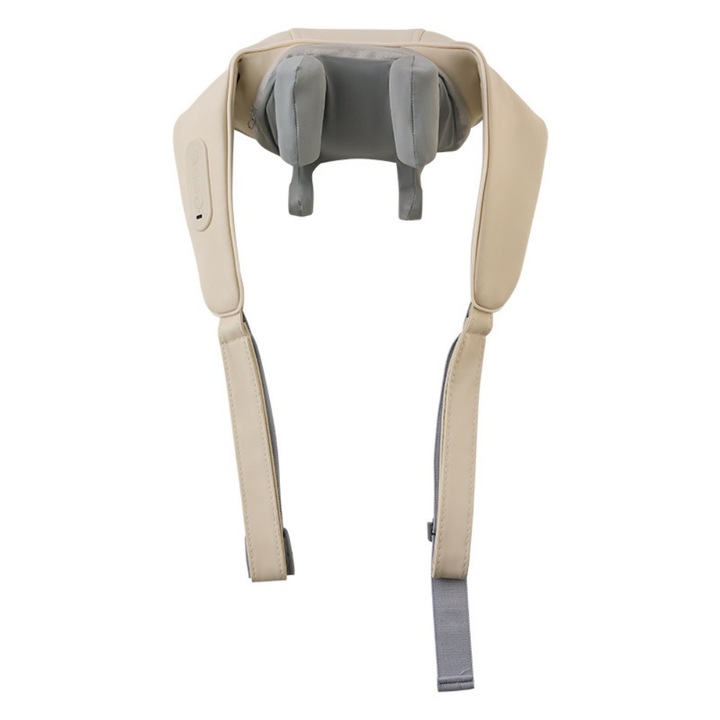 Aparat multifunctional de masaj pentru coloana cervicala, 6 niveluri de intensitate, doua viteze, usor de utilizat, 1200 mA, 117, 5 × 13 × 13 cm, alb