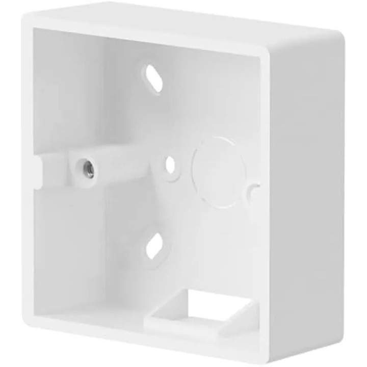 Cutie montaj aparenta, PVC alb, 86x86x33mm, rezistenta la foc