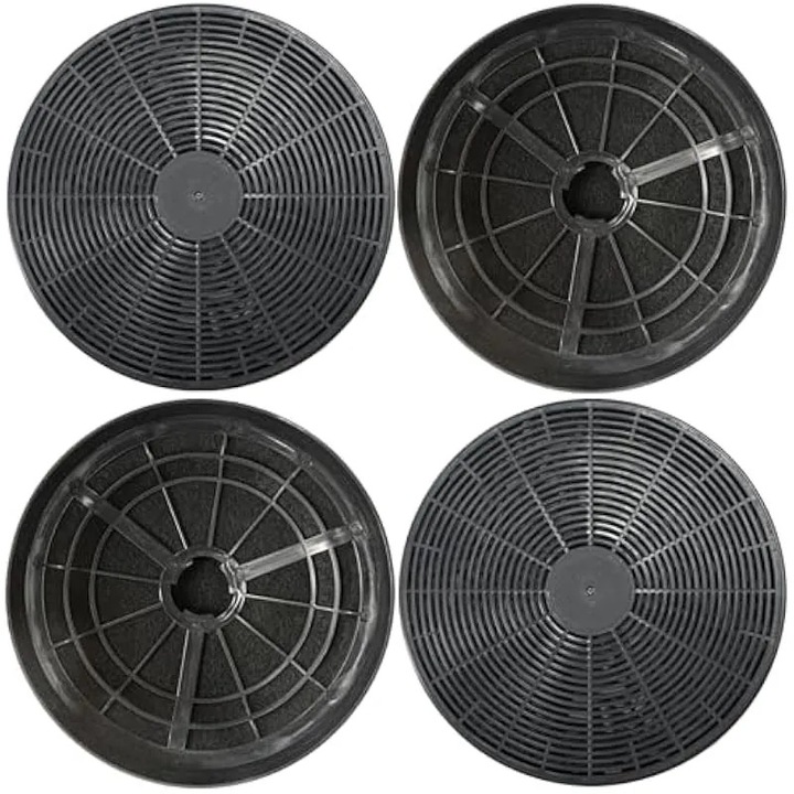Set 4 filtre carbon activ pentru hota, negru