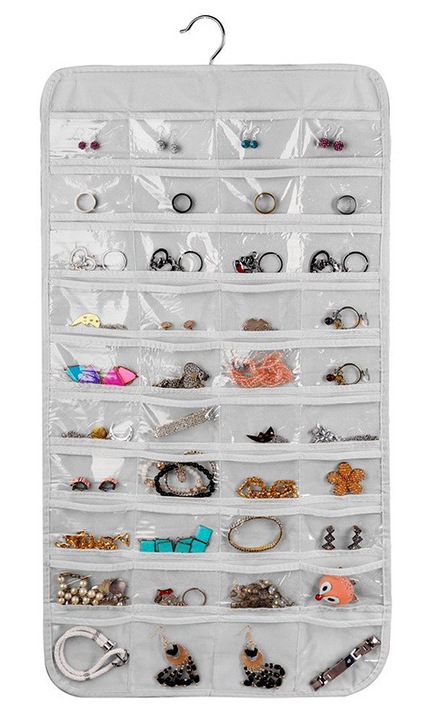 Organizator bijuterii HERUSI alb 42x78cm rezistent