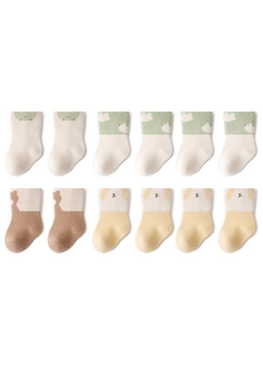 Sosete copii HERUSI set 6 perechi bumbac multicolor XS 7-10cm