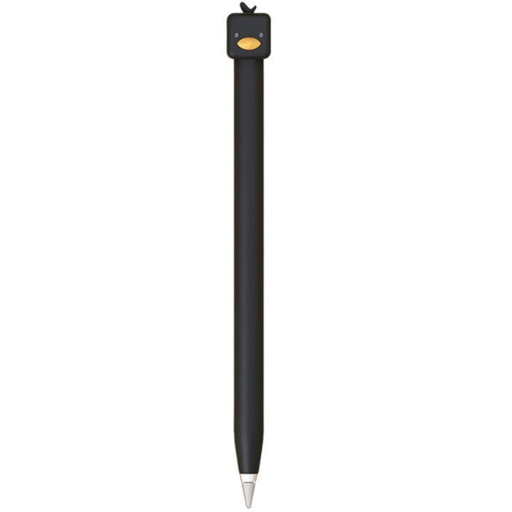 Husa siliconica HERUSI pentru Apple Pencil 1, design animal 3D, negru