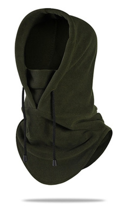 HERUSI balaclava unisex polár zöld katonai állítható szélálló cagula