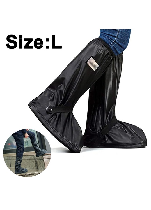 HERUSI vízálló cipőhuzat, összecsukható, fekete, L