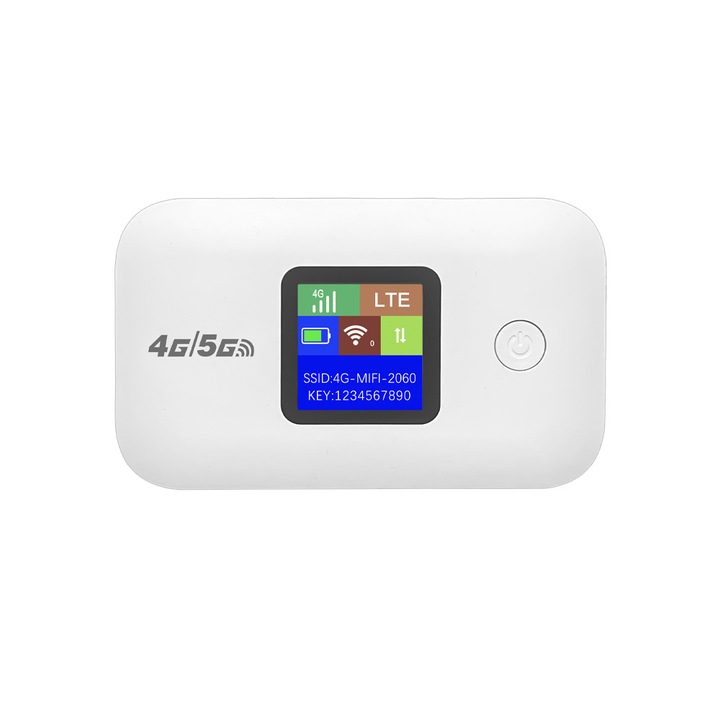 Hordozható router, Aiorber, 3000 mA, 150 Mbps, „plug-and-play” SIM kártya, egygombos indítás, akár 10 eszköz csatlakoztatható, fehér
