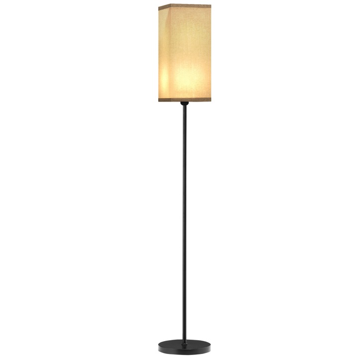 Lampadar living, bej, negru, 25x161.5cm, picior comutator