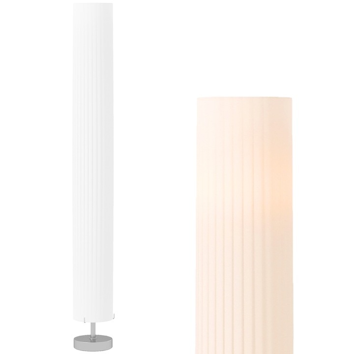 Lampadar modern, alb, otel inoxidabil, 14x14x120cm, 40W