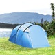 Cort camping 2-3 persoane, doua camere, albastru deschis, 426x206x154cm