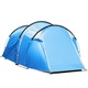 Cort camping 2-3 persoane, doua camere, albastru deschis, 426x206x154cm
