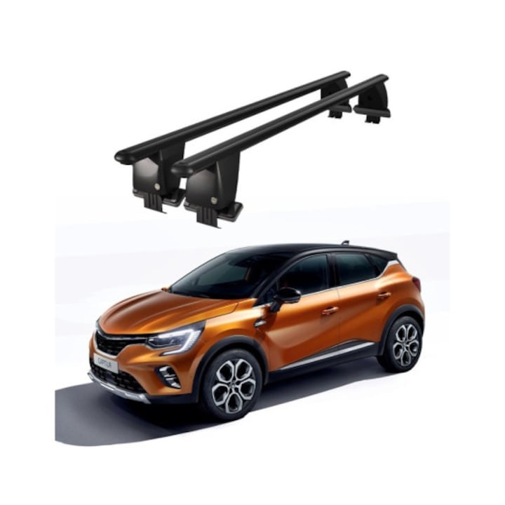Bare Transversale Portbagaj Auto idealSTORE pentru Renault Captur 2019->, din Aluminiu, culoare Negru