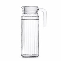 Carafa din sticla pentru apa, suc, limonada, cu capac, 1L