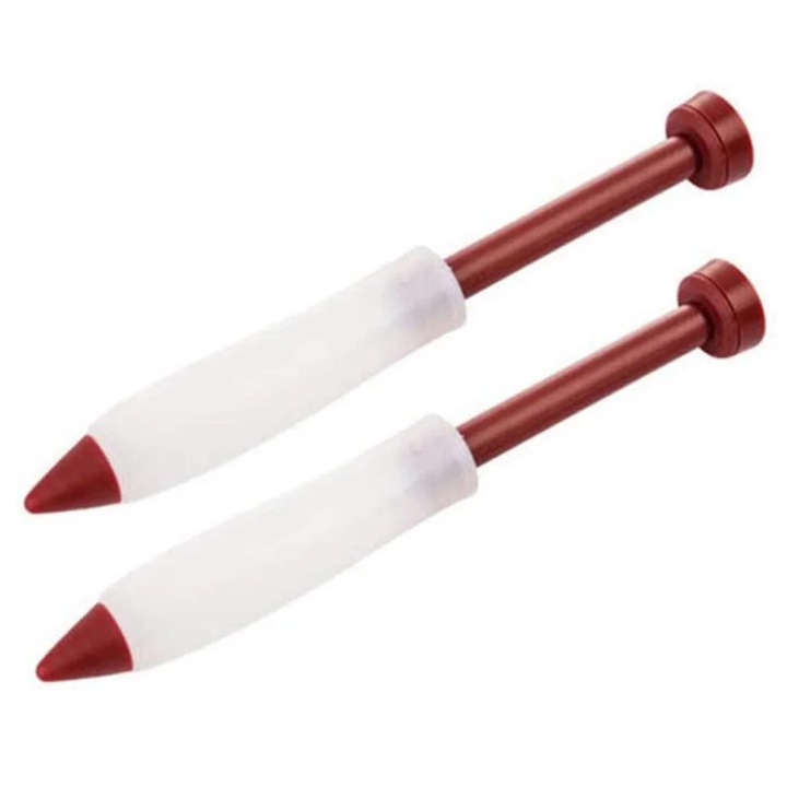 Set 2 ustensile ornare prajituri silicon rosu