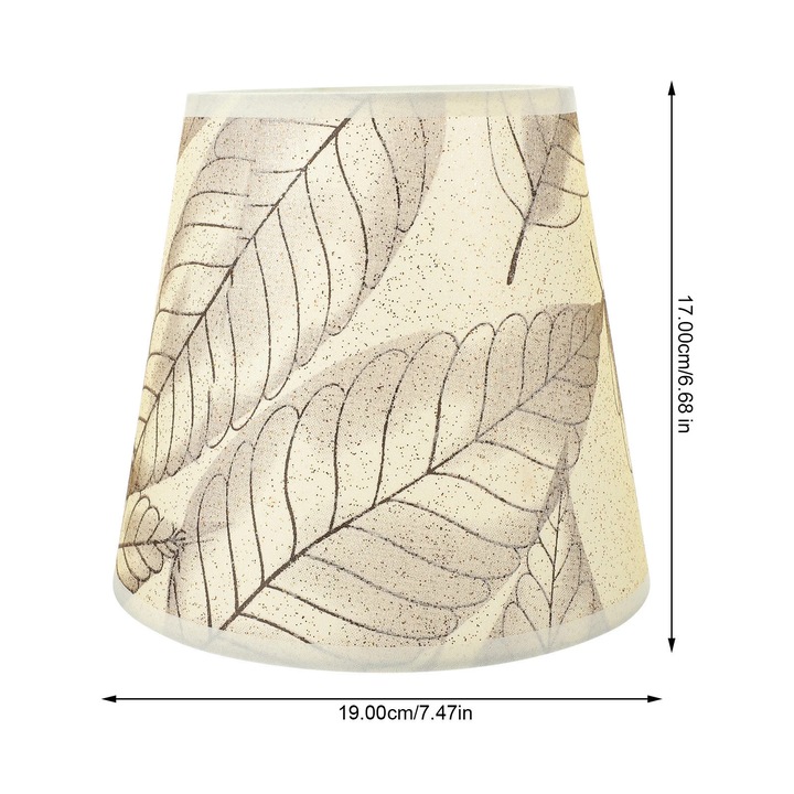 E27 lámpaernyő, levelek, textil és fém, 19x19x17cm, fehér