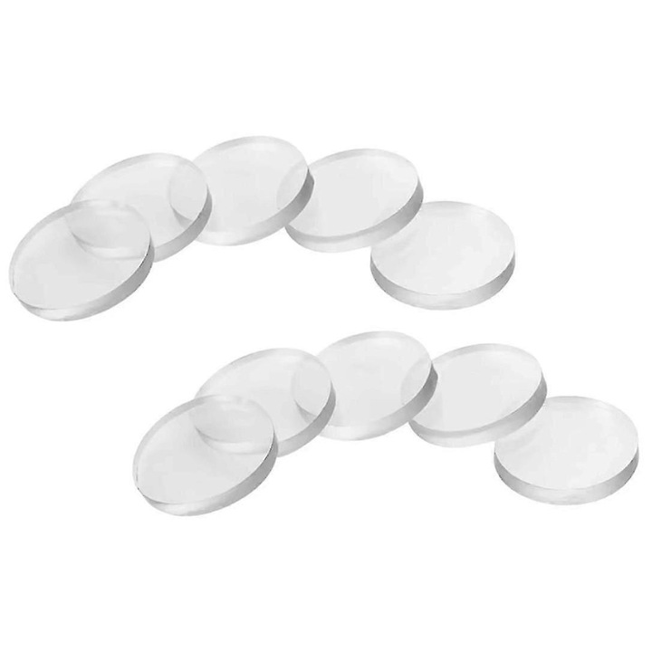 Set 50 tampoane rotunde transparente 20x2mm antiderapante pentru masa sticla