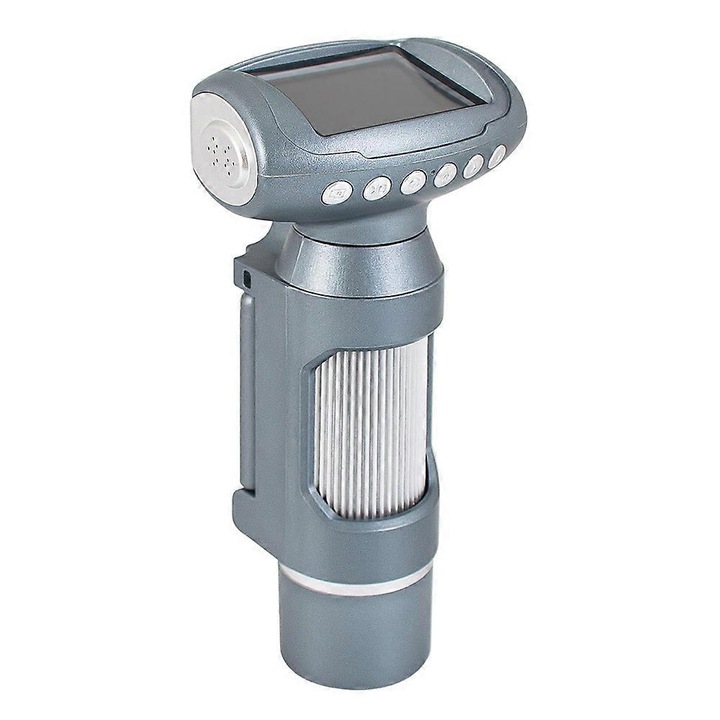 Digitális mikroszkóp gyerekeknek, 50X, 2 hüvelykes kijelző, állítható LED, szürke, 6.5x14.5x5.5cm