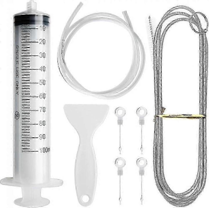 Set curatare conducte frigider, perie inox, furtun, seringa, 30cm