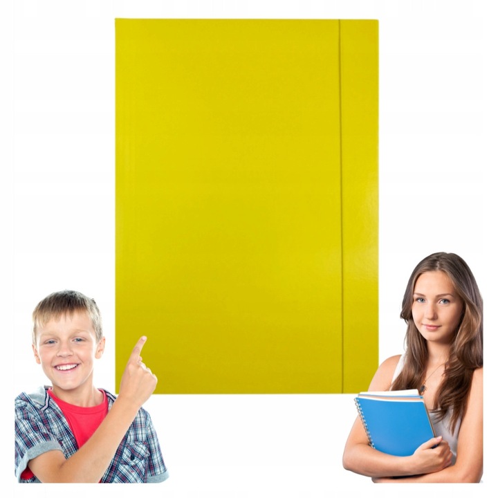 OK Office lakkozott A4-es dosszié gumival, sárga, 350g, 1,2cm