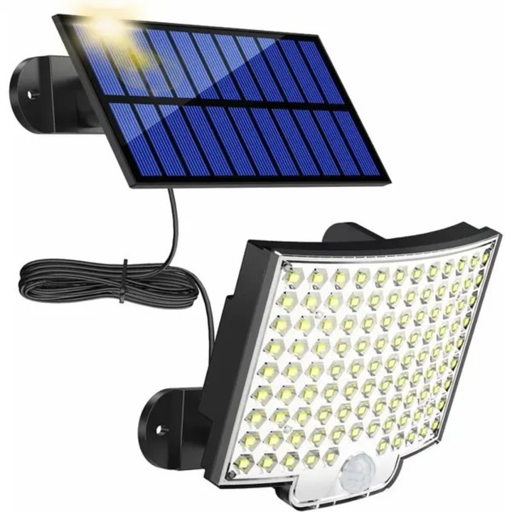 HERUSI 106 LED napelemes lámpa mozgásérzékelővel IP65 hideg fehér 5mx18cm