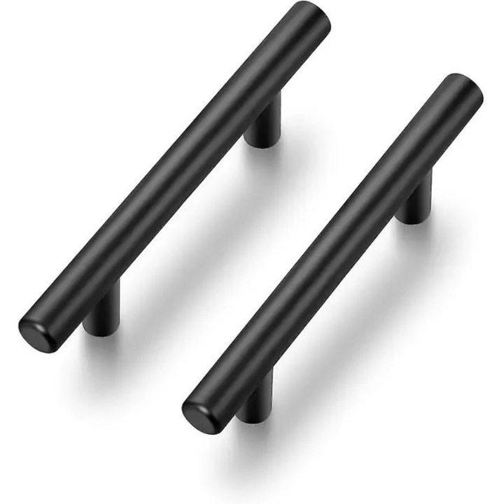 Комплект 10 дръжки за мебели HERUSI черни 96x12x33mm инокс