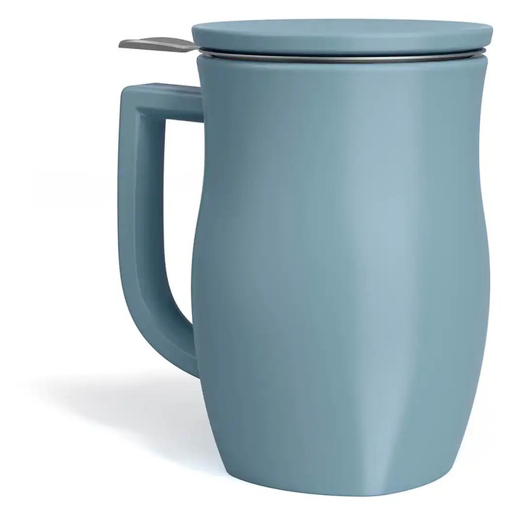 Fiore Stone Blue teáscsésze rozsdamentes acél infúzorral - Tea Forté Romania