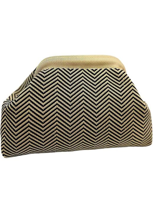 HERUSI női táska, elegáns, többszínű, kompakt horgolt clutch
