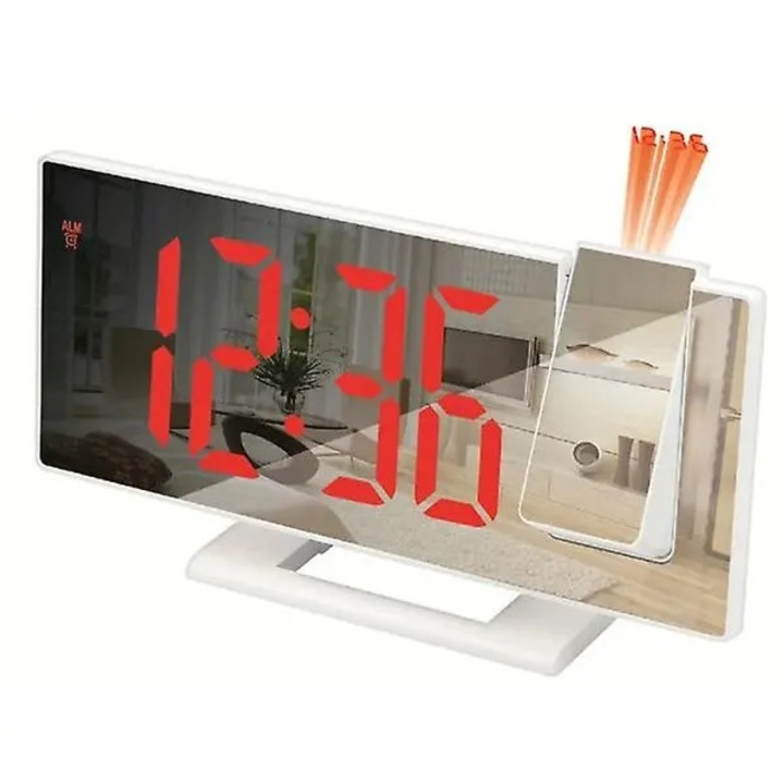 HERUSI Switch digitális óra, vetítés, fehér, 42x95x185mm