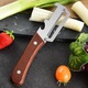 Curatator legume si fructe HERUSI 2 in 1, otel inoxidabil, maner lemn, set 2 bucati