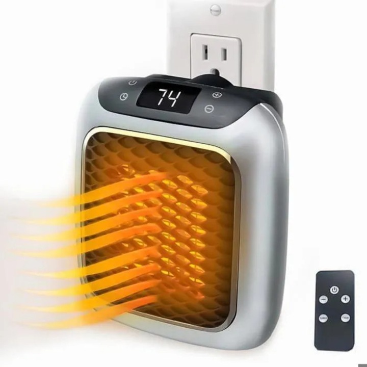 Kerámia hősugárzó 800W termosztáttal és fali csatlakozóval, fehér