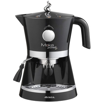 Espressor Ariete Moka Aroma 1337Bk, 850W, Termocream, Spumare, Negru Espressor Ariete Moka Aroma 1337Bk, 850W, Termocream, Spumare, Negru