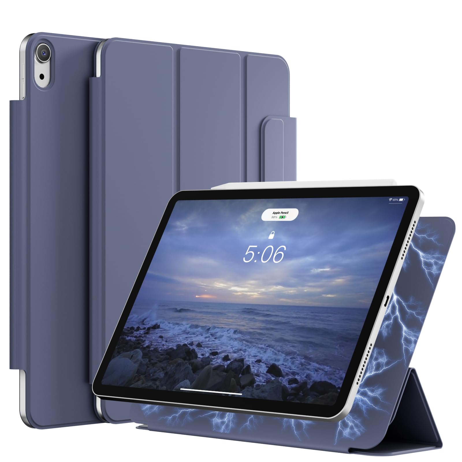 Husa Tableta, ZOYU, Pentru iPad Air 11/10.9 Inch, Stand Magnetic, Functie Auto Wake/Sleep, Mov