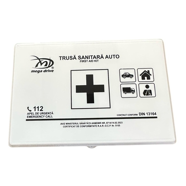 Trusa sanitara mare auto alba Mega conform DIN 13164