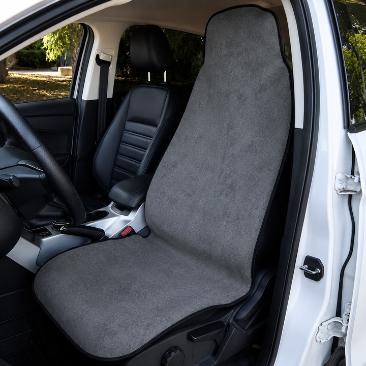 Husa universala de scaun auto, pentru duba / autoutilitara - din microfibra, impermeabila, 80% bumbac / 20% poliester, lavabila - si pentru scaunele cu airbag - 120 cm lungime x 46 cm latime