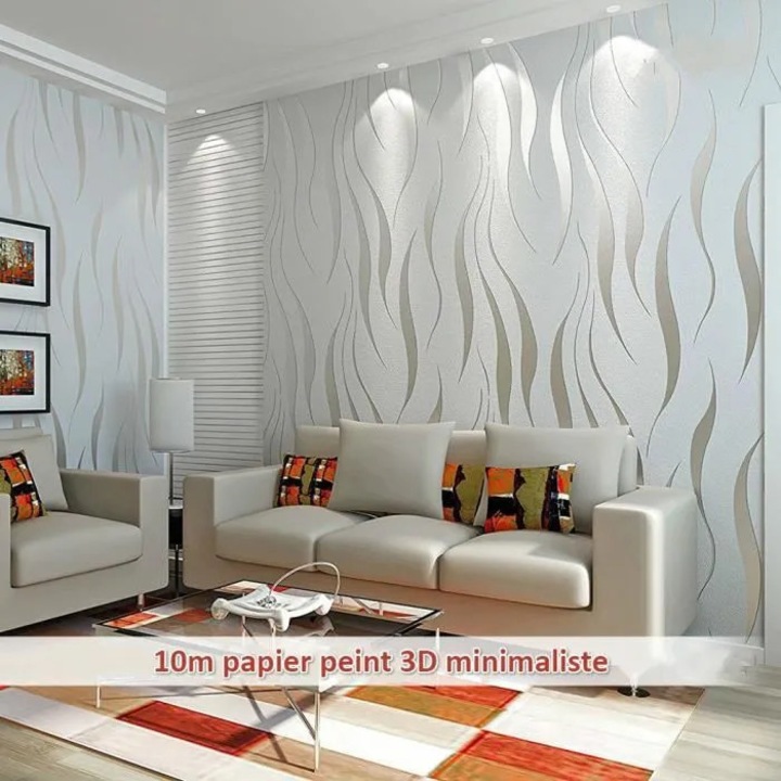 Modern minimalista 3D tapéta, fényes, többszínű ívek, 10mx0.53m