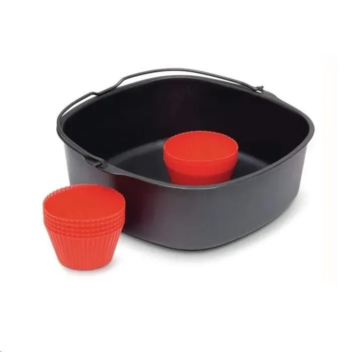 9 db szilikon forma muffinokhoz, piros, Airfryer XL