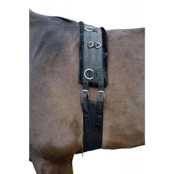 Плюшена подпруга, черна, размер Horse/Cob