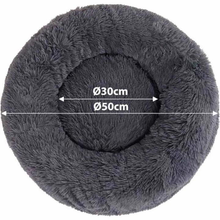 Culcus rotund caine 50cm gri inchis moale antiderapant
