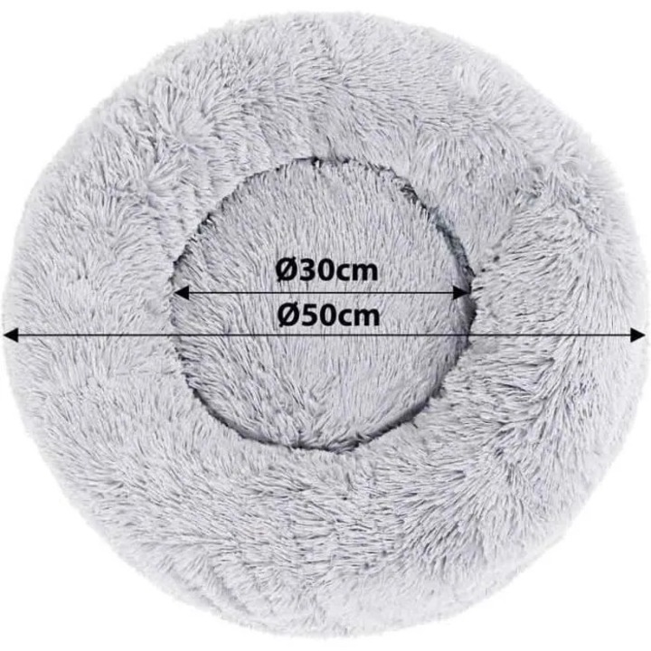 Culcus rotund caine 50cm gri deschis moale