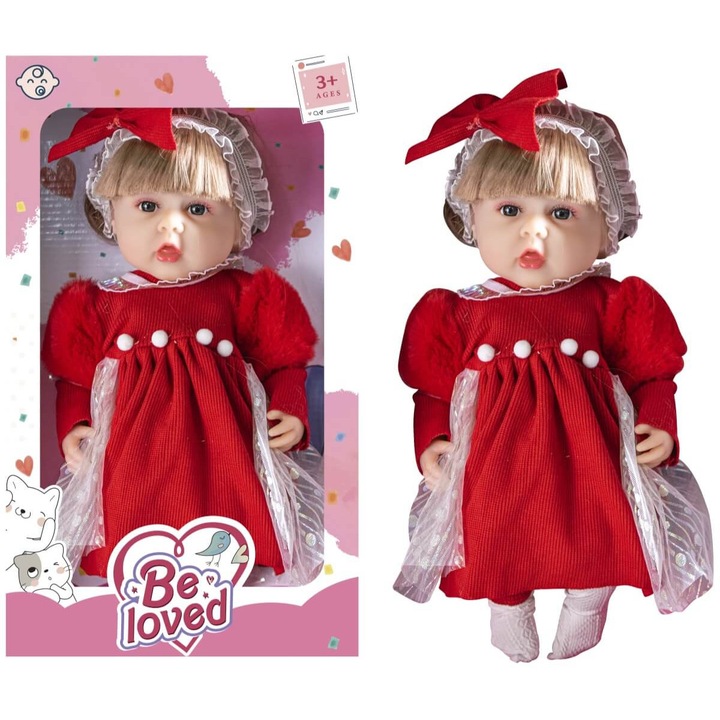 Кукла Be loved Armtoys, с червена рокля