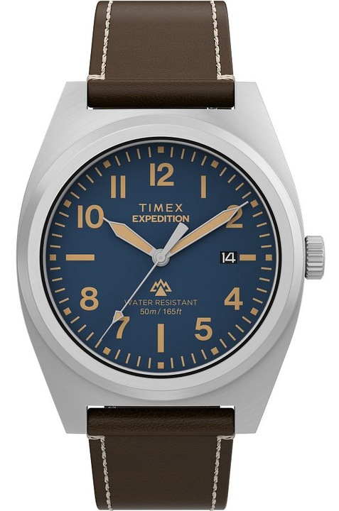 Timex férfi karóra, Expedition North Capstone, 39mm, kék, barna szövet szíj