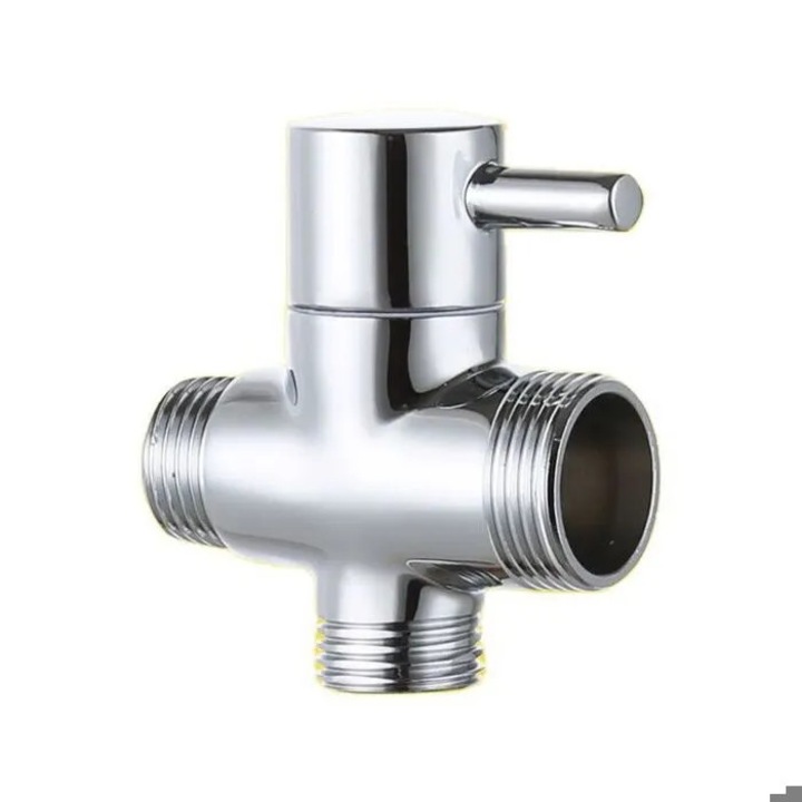 Elágazó csap, T-adapter, 20x25mm, krómozott sárgaréz, 3 utas, 1 darabos készlet