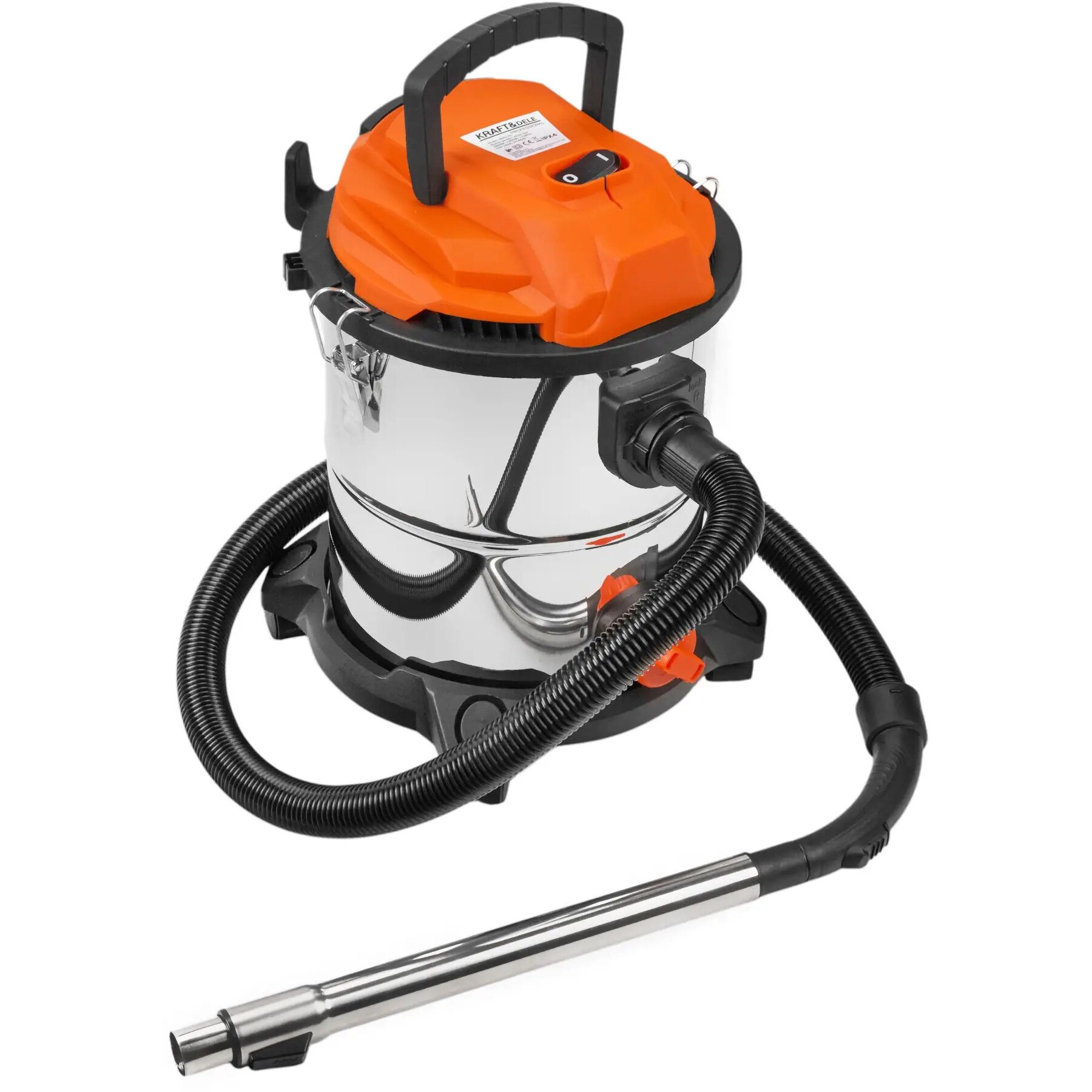 Aspirator umed uscat Kraft&Dele, 20L inox, 1600W, filtru HEPA, functie suflare, KD5178