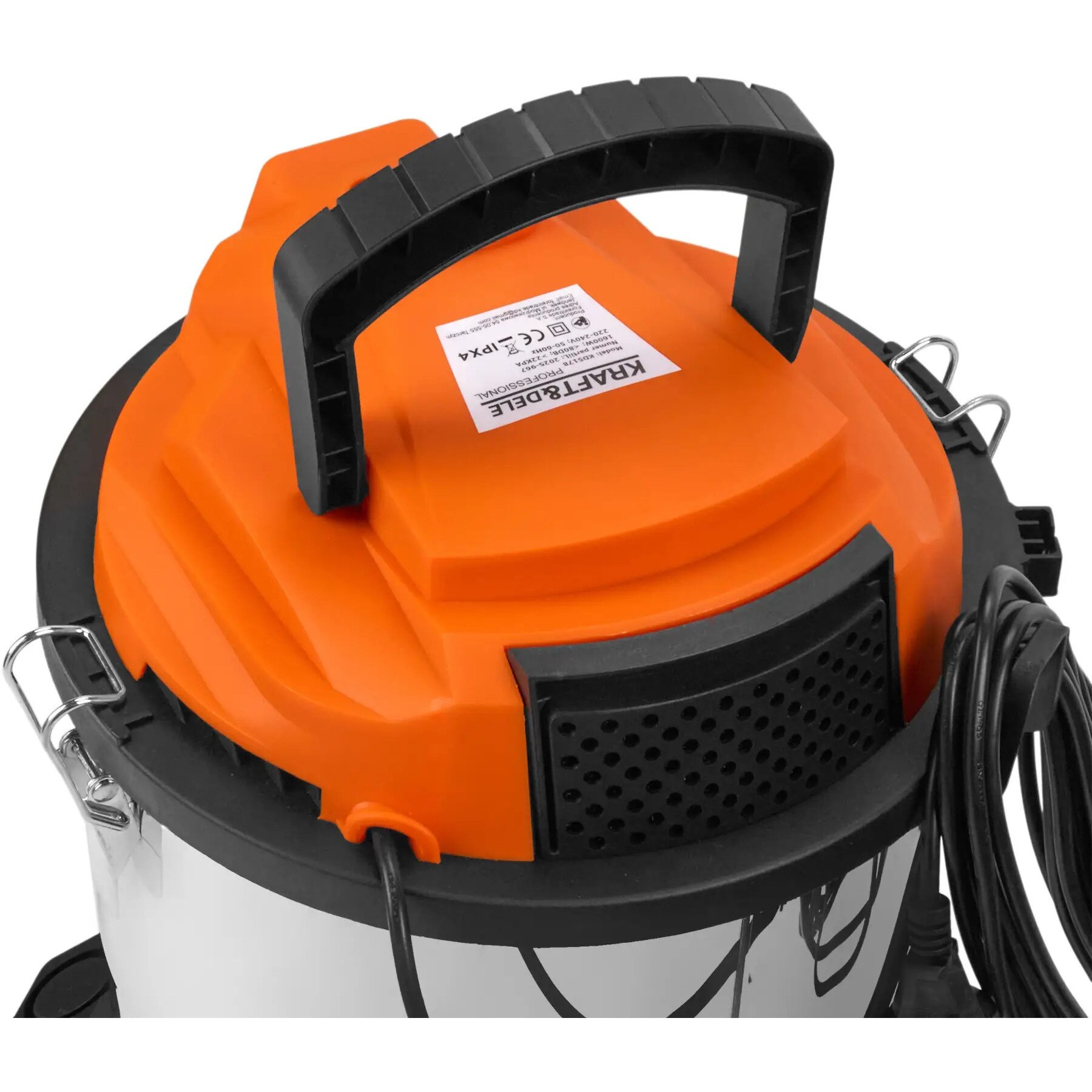 Aspirator umed uscat Kraft&Dele, 20L inox, 1600W, filtru HEPA, functie suflare, KD5178