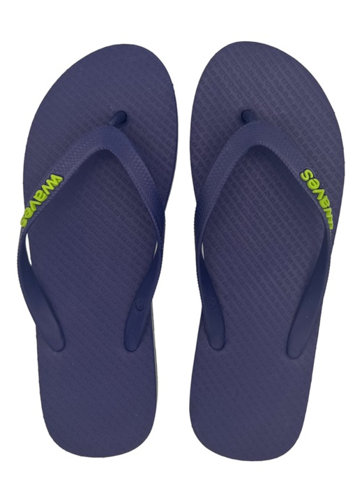 Slapi Waves, flip-flops, bleumarin, cauciuc natural premium, Verde lime/Bleumarin